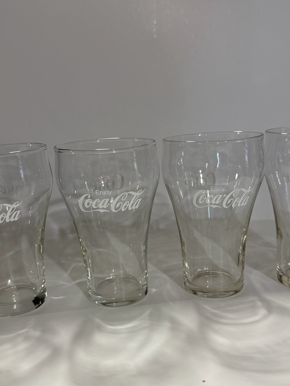 Set of 4 Vintage 1970s Coca Cola Clear Bell Glasses